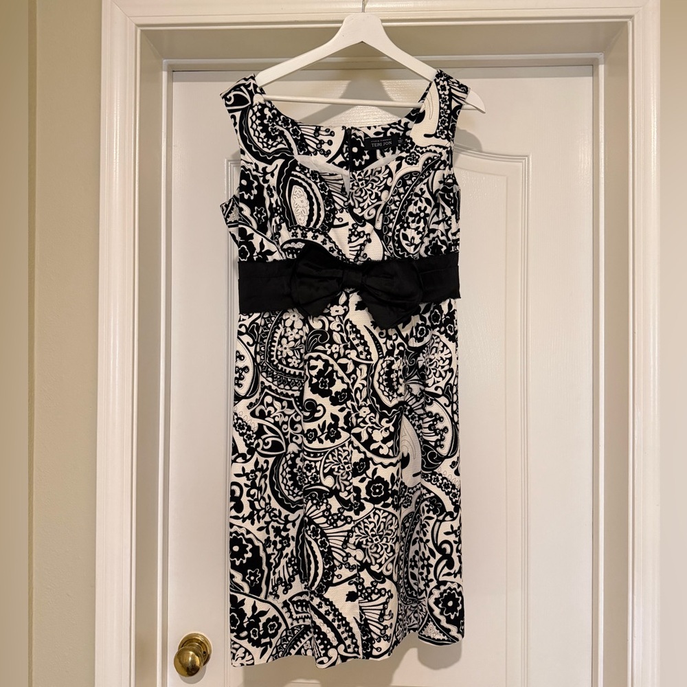 Teri Jon Black and White Dress